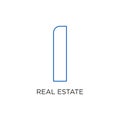 Real Estate Logo, Building, or Home, Design Vector With Line, linear, style, or mono line Royalty Free Stock Photo