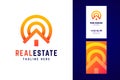 Real estate logo and business card template. Royalty Free Stock Photo