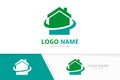 Real estate logo with business card template. Unique house logotype design template. Royalty Free Stock Photo