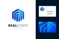 Real estate logo and business card template. Royalty Free Stock Photo