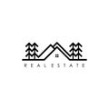 Real estate logo design with line art concept