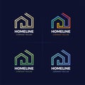 Real Estate Logo home or house line logotype