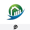Chart home roof real estate logo Royalty Free Stock Photo
