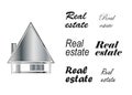 Real estate logo with multiple types of text - house logo template