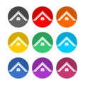 Real estate logo, Roof circle icon, color set Royalty Free Stock Photo