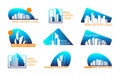 Real Estate Logo Set. Abstract creative building. Concept of the company brand Royalty Free Stock Photo