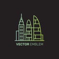 Real Estate Logo Set, Creative House Logo Collection, Abstract Buildings, Skyscraper District, Rental