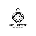 Real estate logo template design isolated on white background Royalty Free Stock Photo