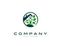 Real estate logo with tree symbol logo design. Royalty Free Stock Photo