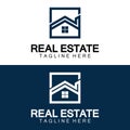 Real Estate Logo Vector. Logo Design Template for Property Real Estate Illustration with House Icon line minimalist concept