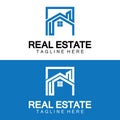 Real Estate Logo Vector. Logo Design Template for Property Real Estate Illustration with House Icon line minimalist concept