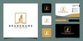 Real estate logo, vector icon designs with business card design template Royalty Free Stock Photo