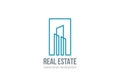 Real Estate Logo vector Linear Building Royalty Free Stock Photo