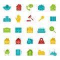 Real estate market glyph color icon set Royalty Free Stock Photo