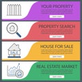 Real estate market web banner templates set Royalty Free Stock Photo