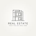 Real estate minimalist line art icon logo