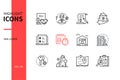 Real estate - modern line design style icons set