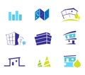 Real estate, nature and architecture icons Royalty Free Stock Photo