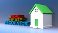 Real estate negotiator on blue Royalty Free Stock Photo