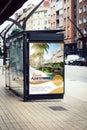 billboard real estate poster advertising on bus stop