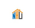 Real Estate Property NHU Letter Logo Design Royalty Free Stock Photo