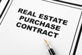 Real Estate Purchase Contract Royalty Free Stock Photo