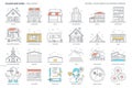 Real Estate related, color line, vector icon, illustration set Royalty Free Stock Photo