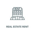 Real estate rent vector line icon, linear concept, outline sign, symbol Royalty Free Stock Photo