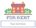 Real Estate For Rent Yard Sign, Cross Stitch Embroidery