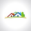 Real estate resort icon on white background