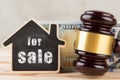 real estate sale concept - little house model Royalty Free Stock Photo