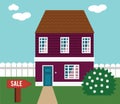 Real estate on sale. House, cottage, townhouse, mansion vector illustration