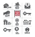 Real estate for sale icon set. Royalty Free Stock Photo