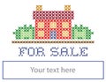 Real Estate For Sale Yard Sign, Cross Stitch Embroidery