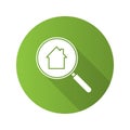 Real estate search flat design long shadow glyph icon Royalty Free Stock Photo