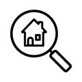 Real estate search linear icon