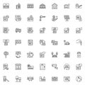 Real estate service line icons set Royalty Free Stock Photo