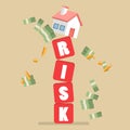 Real estate on shaky risk blocks Royalty Free Stock Photo