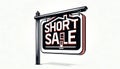 Real Estate Short Sale Sign Illustration Property Sold for Less than Owed Mortgage Financial Distress Concept Royalty Free Stock Photo