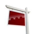 Real Estate Sign with House Silhouette with Clipping Path Royalty Free Stock Photo