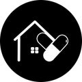 Real estate, smart home technology, medical home, love home vector icon. Smart house automation control system symbol. Modern info