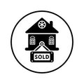 Real Estate, sold symbol black icon