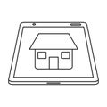 Real estate tablet app design line Royalty Free Stock Photo