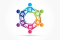 Real estate teamwork people houses logo