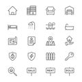 Real estate thin icons