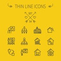 Real Estate thin line icon set Royalty Free Stock Photo