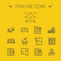 Real Estate thin line icon set Royalty Free Stock Photo