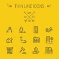 Real Estate thin line icon set Royalty Free Stock Photo