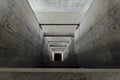 an elevator shaft made of concrete in a building under construction