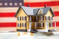 Real estate on usa flag Royalty Free Stock Photo